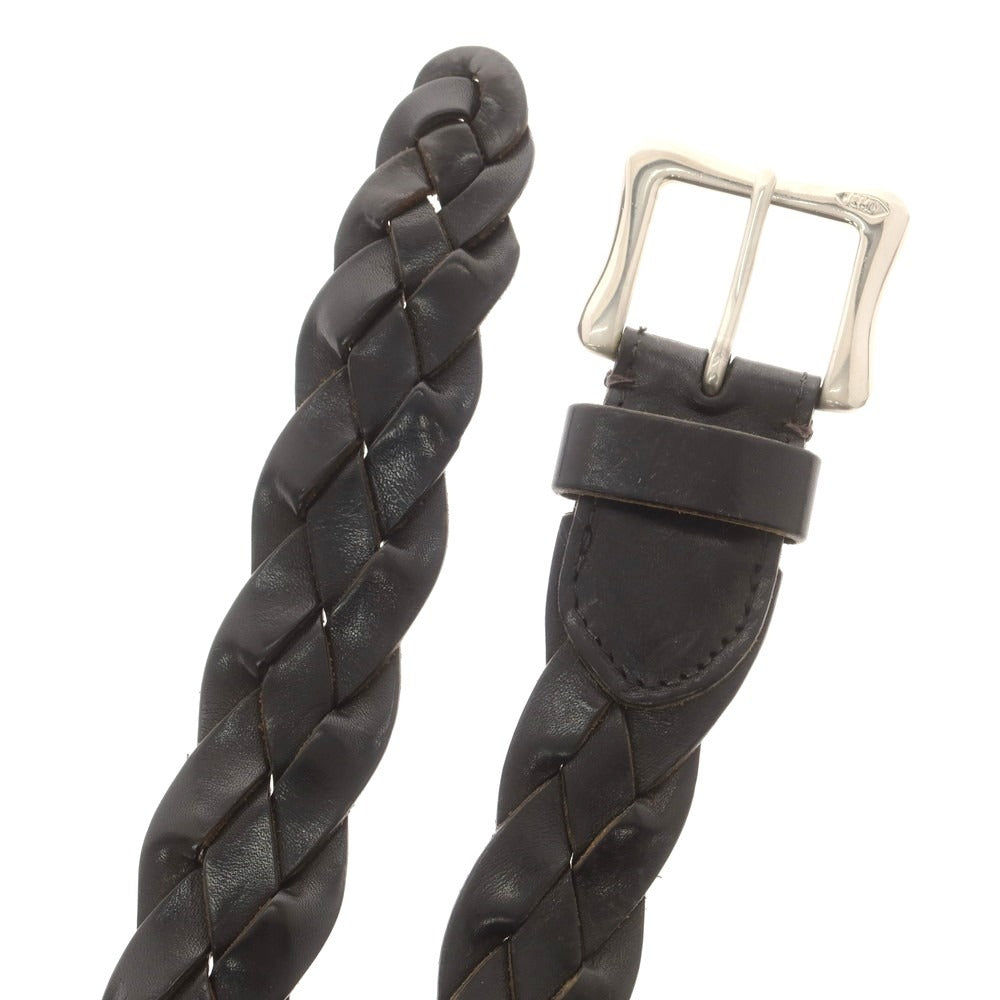 【中古】ジェイアンドエムデヴィッドソン J&amp;M Davidson レザー メッシュベルト ブラックxシルバー【 85 】【 状態ランクC 】【 メンズ 】