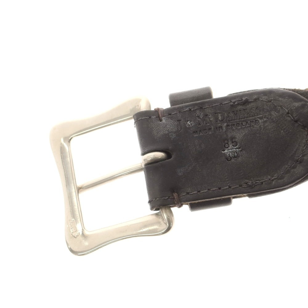 【中古】ジェイアンドエムデヴィッドソン J&amp;M Davidson レザー メッシュベルト ブラックxシルバー【 85 】【 状態ランクC 】【 メンズ 】