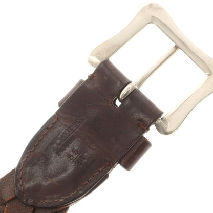 【中古】ジェイアンドエムデヴィッドソン J&amp;M Davidson レザー メッシュベルト ブラウンxシルバー【 85 】【 状態ランクC 】【 メンズ 】
