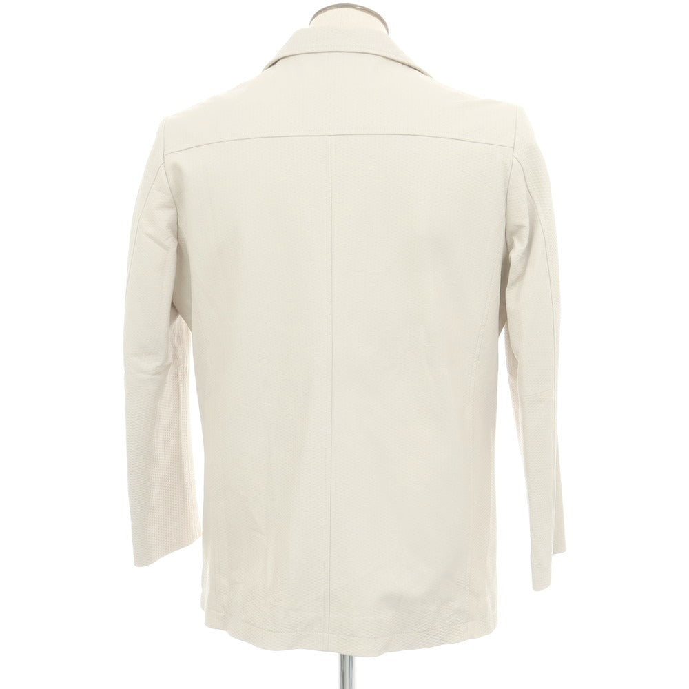 【中古】バラッシ barassi シープレザー 2B カジュアルジャケット オフホワイト【 50 】【 状態ランクB 】【 メンズ 】