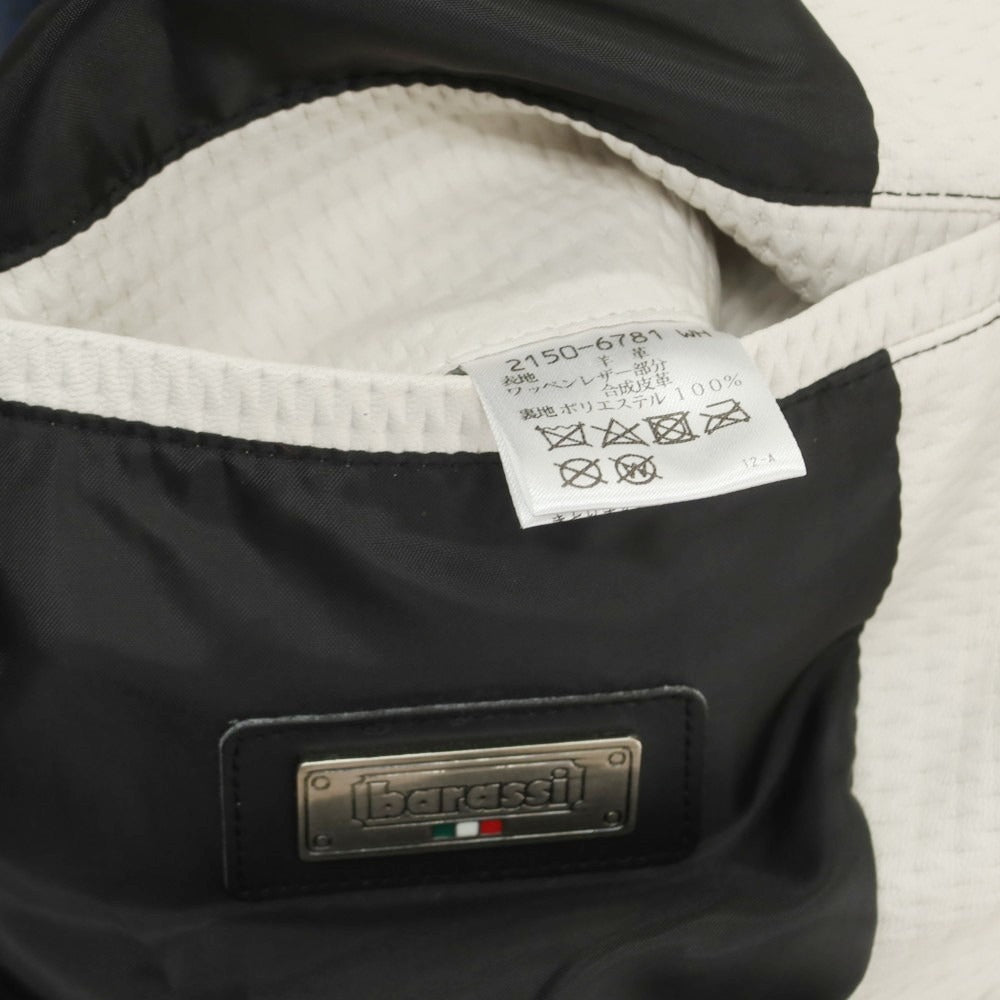 【中古】バラッシ barassi シープレザー 2B カジュアルジャケット オフホワイト【 50 】【 状態ランクB 】【 メンズ 】