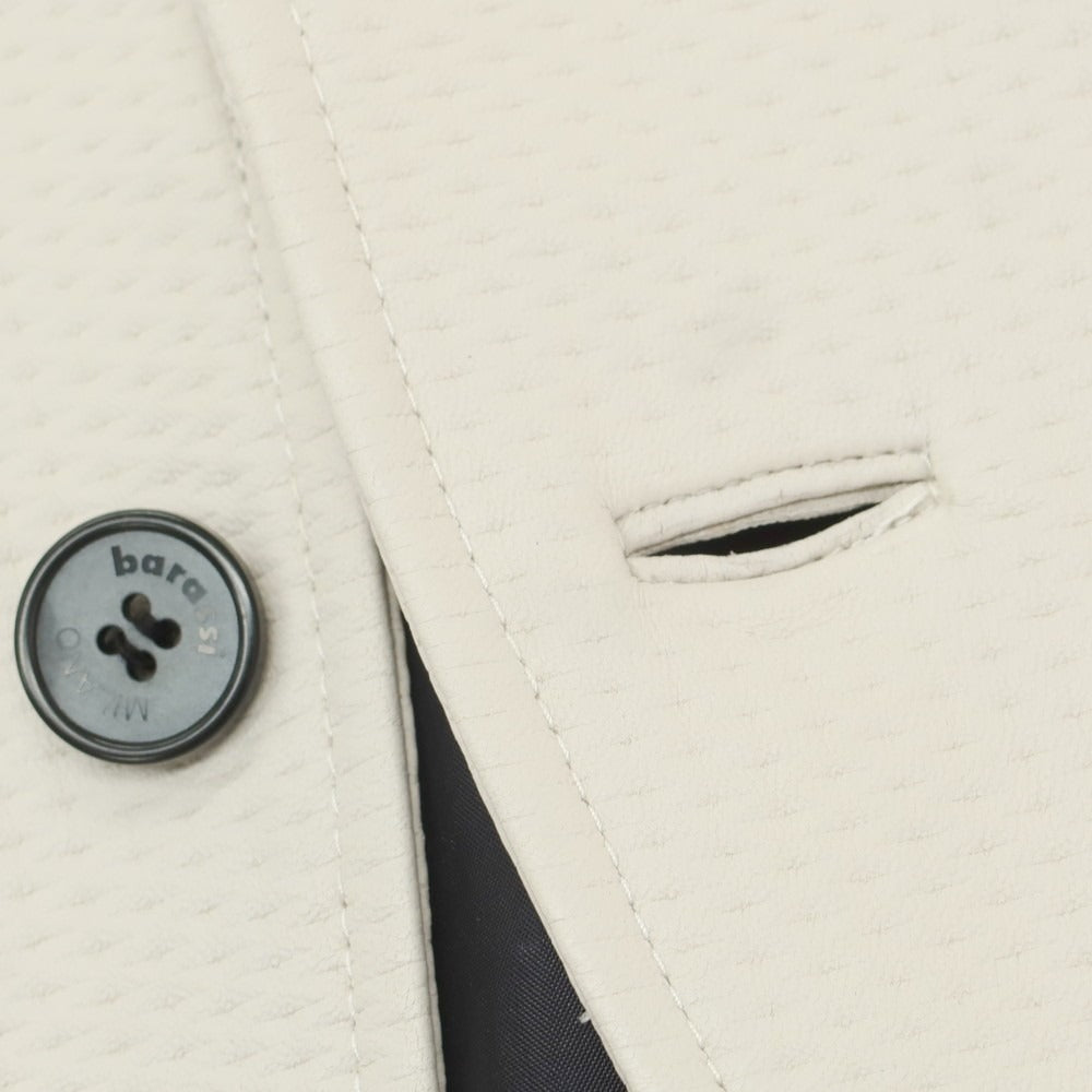 【中古】バラッシ barassi シープレザー 2B カジュアルジャケット オフホワイト【 50 】【 状態ランクB 】【 メンズ 】