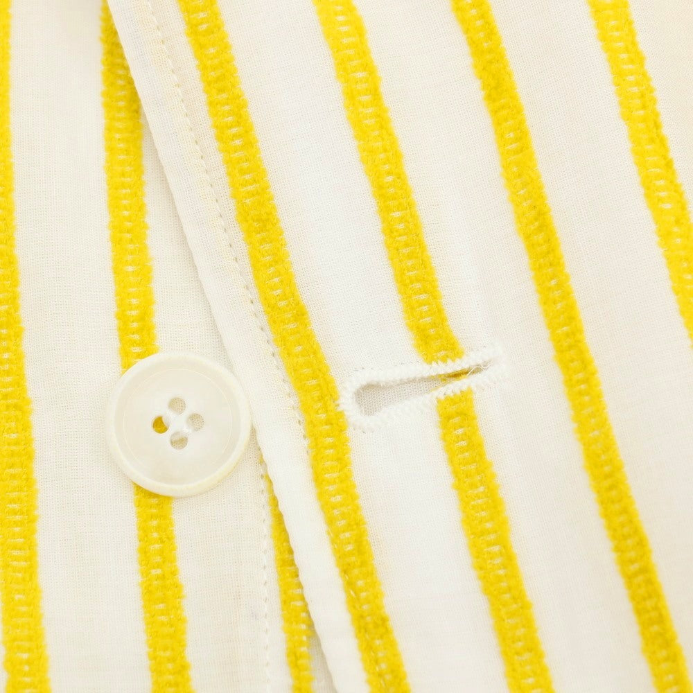 【中古】ジーステージ g-stage コットン ストライプ 2B カジュアルジャケット ホワイトxイエロー【サイズ50】【 状態ランクB 】【 メンズ 】