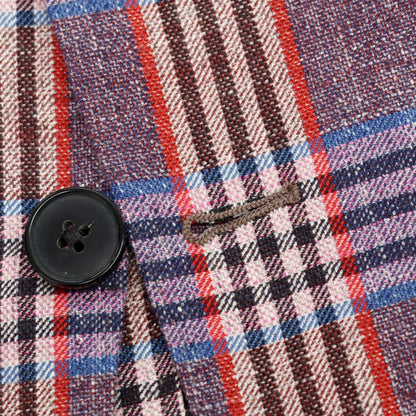 【中古】【未使用】ガブリエレ パジーニ Gabriele Pasini コットンウール チェック 3B テーラードジャケット パープル【サイズ52】【 状態ランクS 】【 メンズ 】