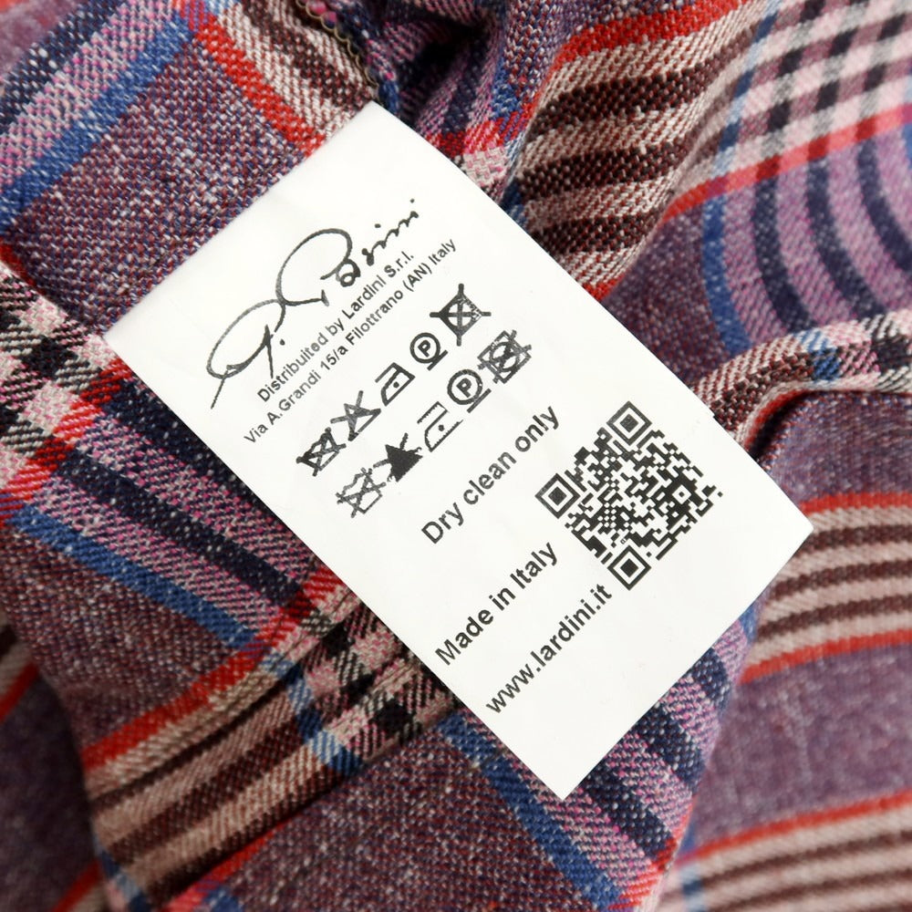 【中古】【未使用】ガブリエレ パジーニ Gabriele Pasini コットンウール チェック 3B テーラードジャケット パープル【サイズ52】【 状態ランクS 】【 メンズ 】