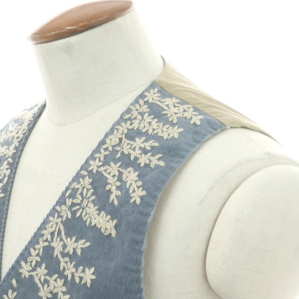 【中古】ポールスミス Paul Smith コーデュロイ 刺しゅう カジュアル系ジレ ベスト ブルー【 L 】【 状態ランクA 】【 メンズ 】