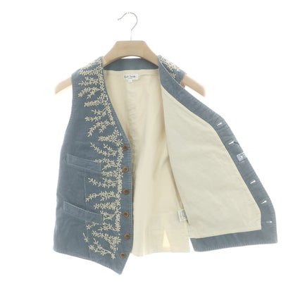 【中古】ポールスミス Paul Smith コーデュロイ 刺しゅう カジュアル系ジレ ベスト ブルー【 L 】【 状態ランクA 】【 メンズ 】
