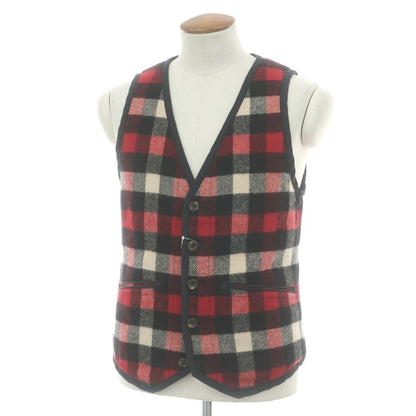 【中古】ウールリッチ WOOLRICH BEBOP ウールナイロン チェック カジュアル系ジレ ベスト レッド【 2 】【 状態ランクB 】【 メンズ 】