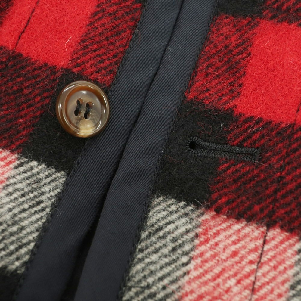 【中古】ウールリッチ WOOLRICH BEBOP ウールナイロン チェック カジュアル系ジレ ベスト レッド【 サイズ2 】【 状態ランクB 】【 メンズ 】 [BPD]