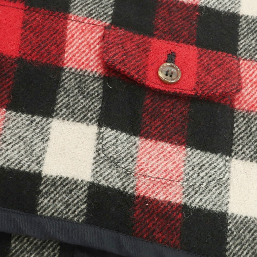 【中古】ウールリッチ WOOLRICH BEBOP ウールナイロン チェック カジュアル系ジレ ベスト レッド【 サイズ2 】【 状態ランクB 】【 メンズ 】 [BPD]