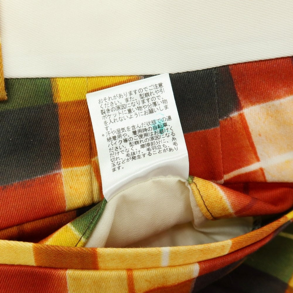 【中古】ポールスミス Paul Smith ストレッチ コットン チェック プリント ショートパンツ オレンジ【サイズＬ】【 状態ランクA 】【 メンズ 】[DPD]