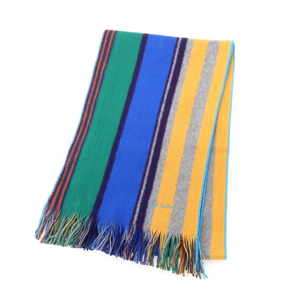 【中古】ポールスミス Paul Smith コットン ニット ストライプ マフラー マルチカラー【 － 】【 状態ランクB 】【 メンズ 】