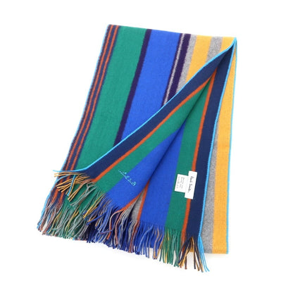 【中古】ポールスミス Paul Smith コットン ニット ストライプ マフラー マルチカラー【 － 】【 状態ランクB 】【 メンズ 】