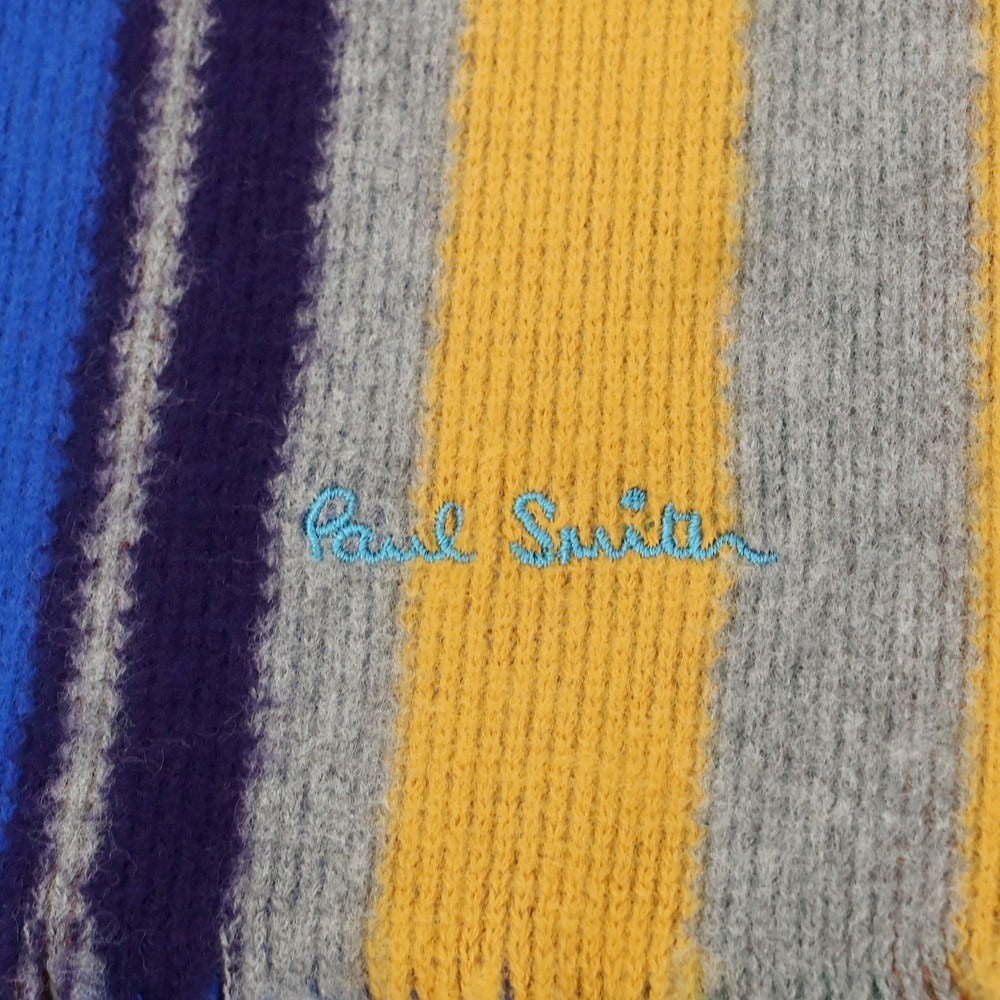 【中古】ポールスミス Paul Smith コットン ニット ストライプ マフラー マルチカラー【 － 】【 状態ランクB 】【 メンズ 】