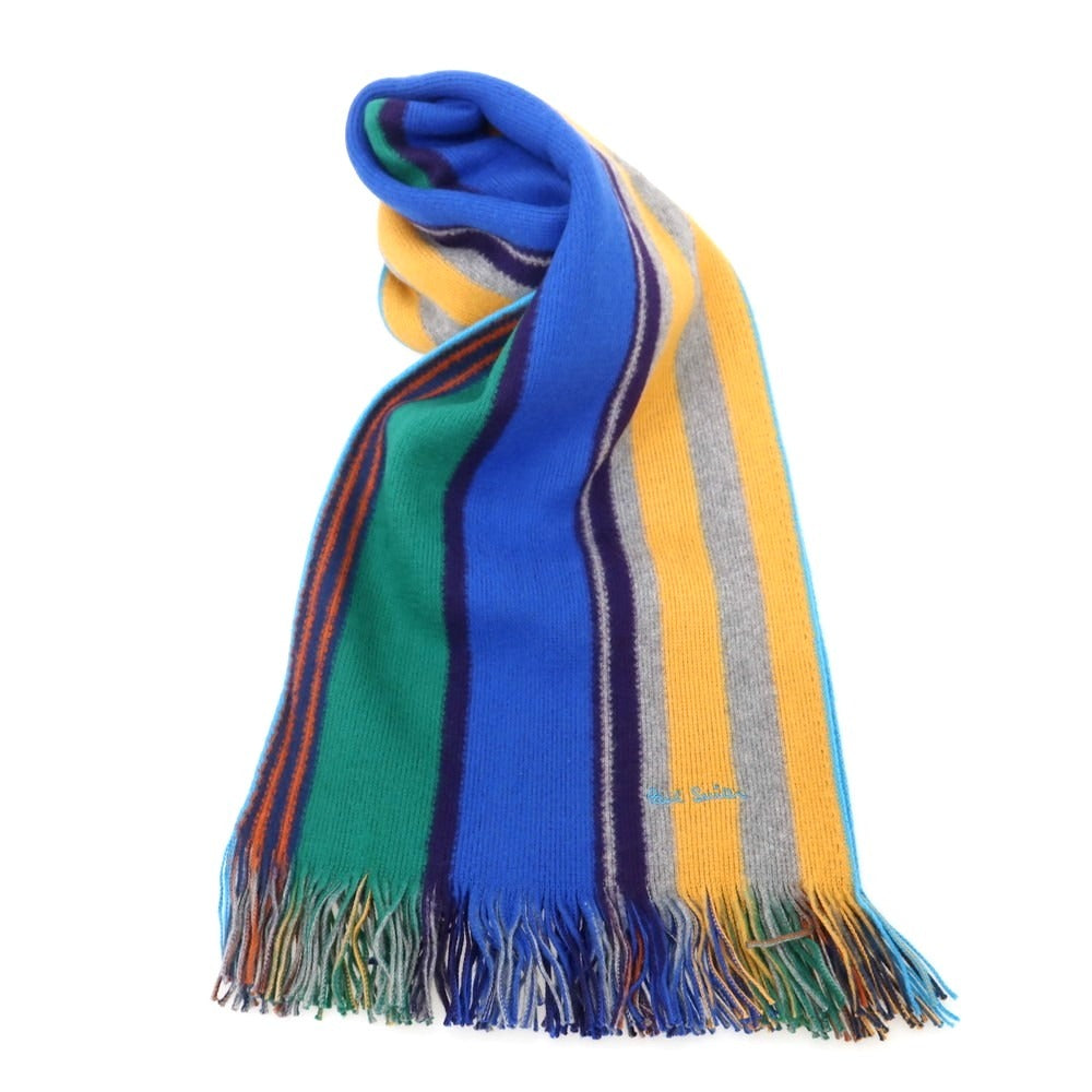 【中古】ポールスミス Paul Smith コットン ニット ストライプ マフラー マルチカラー【 － 】【 状態ランクB 】【 メンズ 】