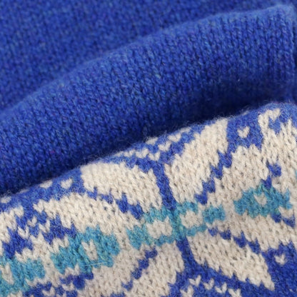 【中古】ロバート マッキー ROBERT MACKIE ウール ニット ノルディック柄 マフラー ブルー【 － 】【 状態ランクA 】【 メンズ 】