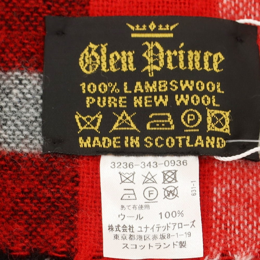 【中古】グレンプリンス Glen Prince ウール チェック柄 ストール マルチカラーxブラック【 － 】【 状態ランクB 】【 ユニセックス 】