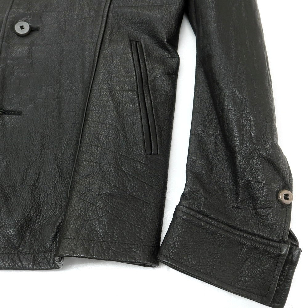 【中古】ダブルジェイケイ wjk カウレザー ジャケット ブルゾン ブラック【 S 】【 状態ランクC 】【 メンズ 】