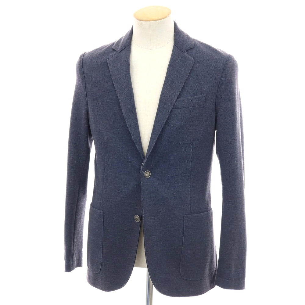 【中古】イレブンティ eleventy コットンポリエステルナイロン ジャージー 2B カジュアルジャケット ネイビー【サイズ42】【 状態ランクC 】【 メンズ 】