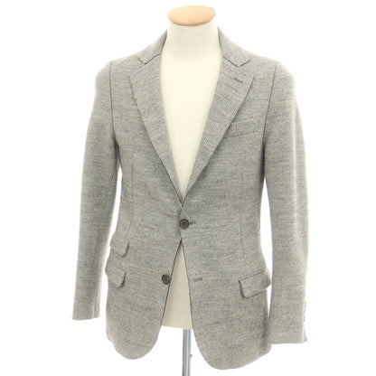 【中古】イレブンティ eleventy ウールコットン ジャージー ハウンドトゥース 2B カジュアルジャケット グレー【 44 】【 状態ランクC 】【 メンズ 】