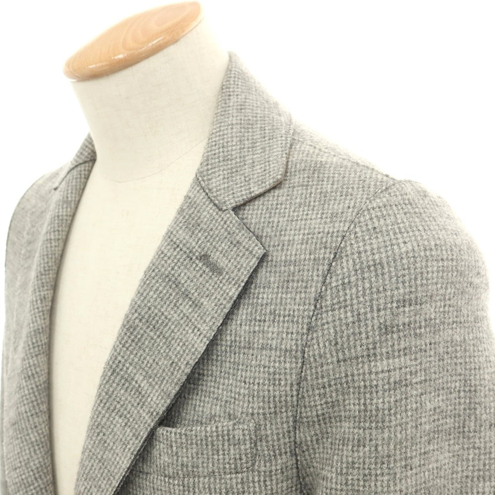 【中古】イレブンティ eleventy ウールコットン ジャージー ハウンドトゥース 2B カジュアルジャケット グレー【 44 】【 状態ランクC 】【 メンズ 】