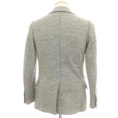 【中古】イレブンティ eleventy ウールコットン ジャージー ハウンドトゥース 2B カジュアルジャケット グレー【 44 】【 状態ランクC 】【 メンズ 】