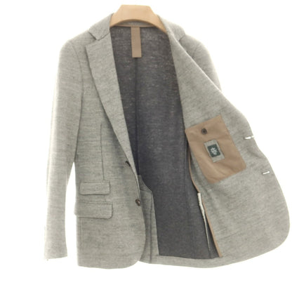 【中古】イレブンティ eleventy ウールコットン ジャージー ハウンドトゥース 2B カジュアルジャケット グレー【 44 】【 状態ランクC 】【 メンズ 】