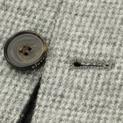 【中古】イレブンティ eleventy ウールコットン ジャージー ハウンドトゥース 2B カジュアルジャケット グレー【 44 】【 状態ランクC 】【 メンズ 】