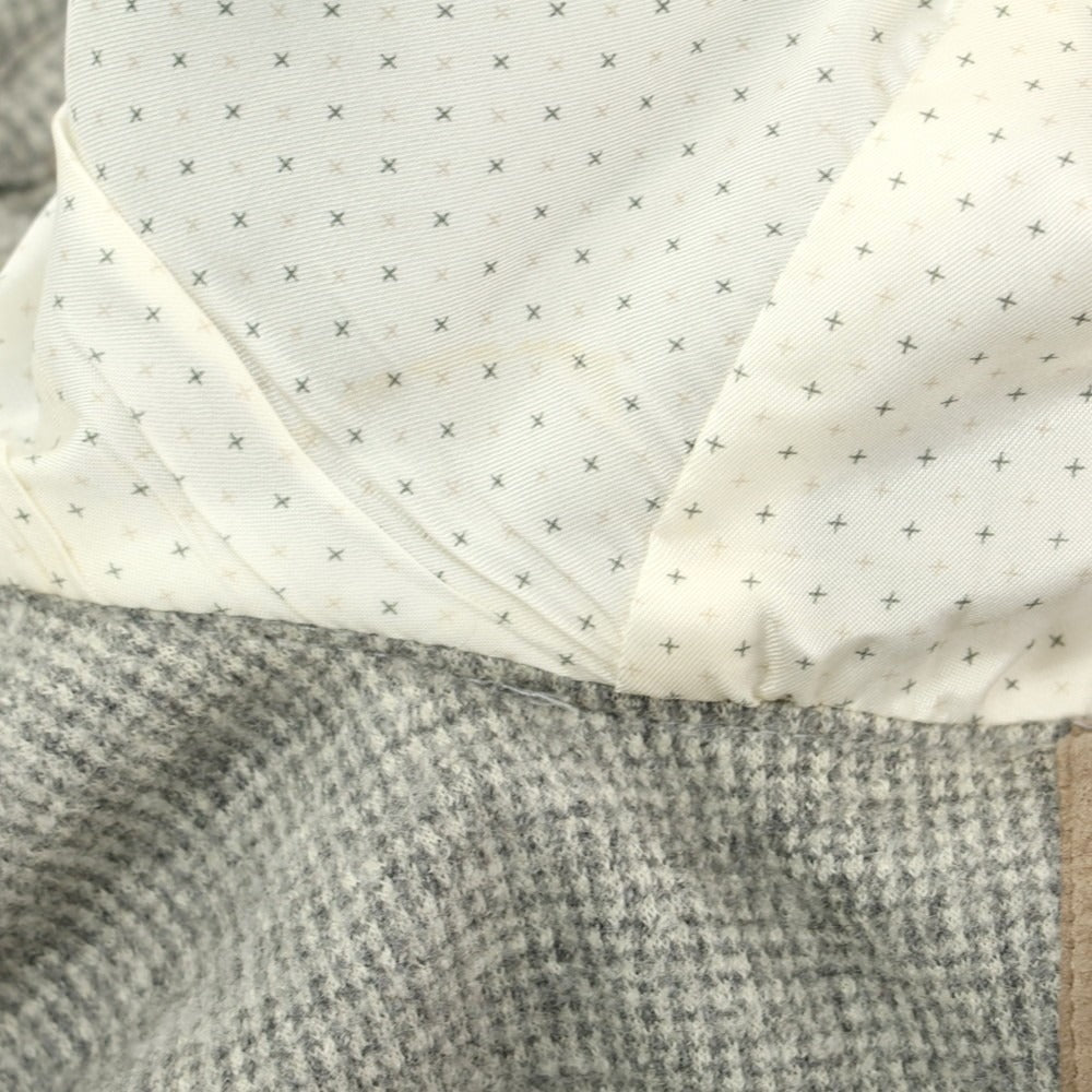 【中古】イレブンティ eleventy ウールコットン ジャージー ハウンドトゥース 2B カジュアルジャケット グレー【 44 】【 状態ランクC 】【 メンズ 】