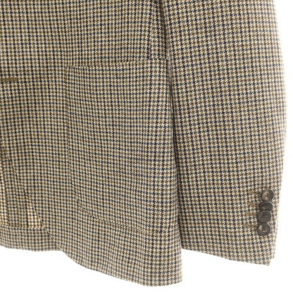 【中古】ラルディーニ LARDINI ウールコットン ガンクラブチェック 3B テーラードジャケット ネイビーxブラウン【 44 】【 状態ランクA 】【 メンズ 】