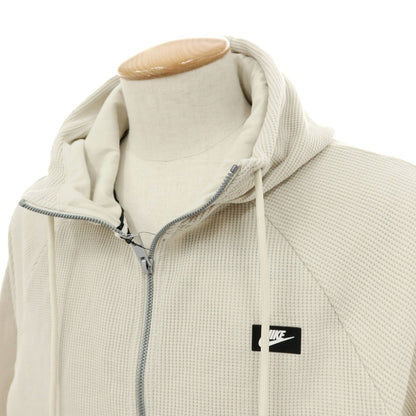 【中古】ナイキ NIKE コットンポリエステル ワッフル ジップアップ パーカー ベージュ【サイズS】【 状態ランクA 】【 メンズ 】