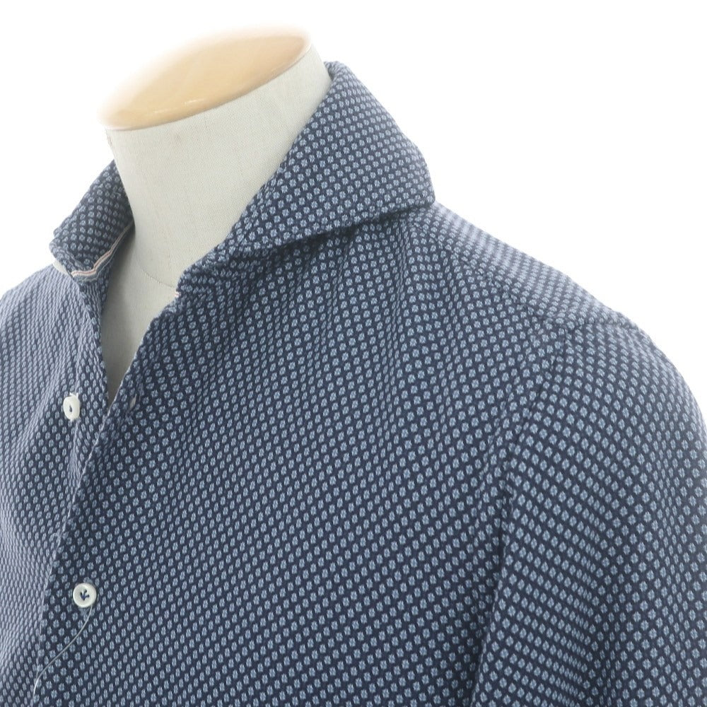 【中古】オリアン ORIAN コットン ホリゾンタルカラー カジュアルシャツ ネイビー【 37 】【 状態ランクB 】【 メンズ 】