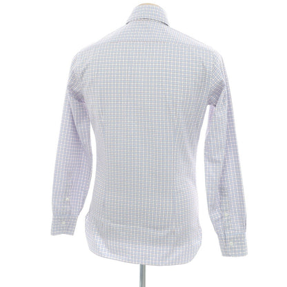 【中古】バルバ ダンディライフ BARBA DANDY LIFE コットン チェック ホリゾンタルカラー カジュアルシャツ ブルー【 36 】【 状態ランクB 】【 メンズ 】