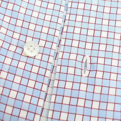 【中古】バルバ ダンディライフ BARBA DANDY LIFE コットン チェック ホリゾンタルカラー カジュアルシャツ ブルー【 36 】【 状態ランクB 】【 メンズ 】