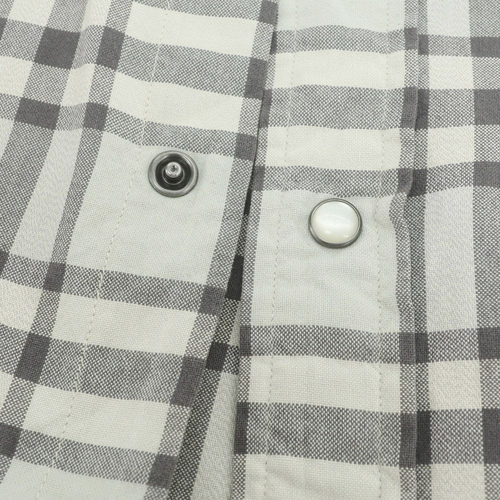 【中古】ダブルアールエル RRL DOUBLE RL コットン チェック レギュラーカラー ウエスタンシャツ グレーxベージュ【 1 】【 状態ランクC 】【 メンズ 】