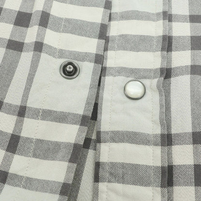 【中古】ダブルアールエル RRL DOUBLE RL コットン チェック レギュラーカラー ウエスタンシャツ グレーxベージュ【 1 】【 状態ランクC 】【 メンズ 】