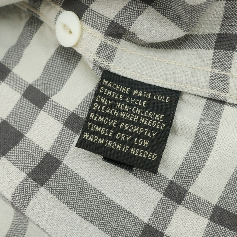 【中古】ダブルアールエル RRL DOUBLE RL コットン チェック レギュラーカラー ウエスタンシャツ グレーxベージュ【 サイズ1 】【 状態ランクC 】【 メンズ 】 [BPD]