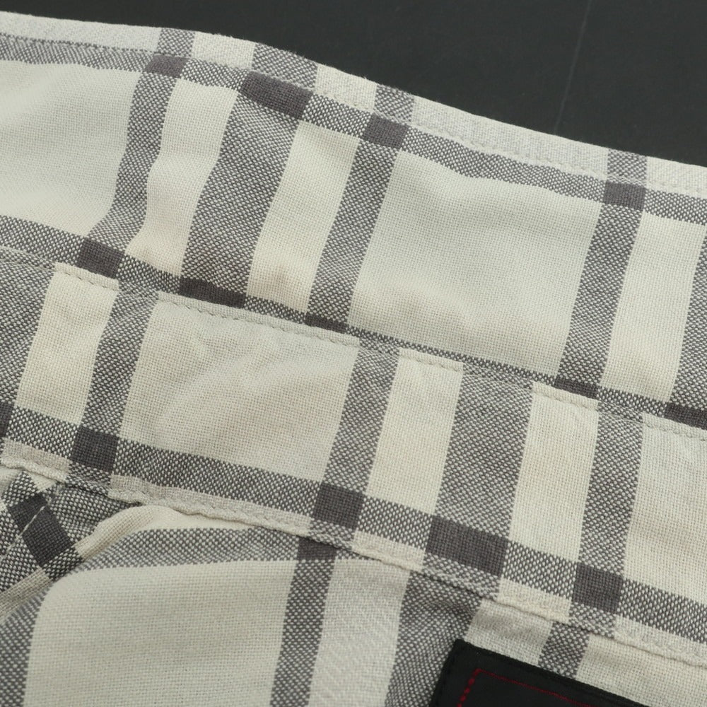 【中古】ダブルアールエル RRL DOUBLE RL コットン チェック レギュラーカラー ウエスタンシャツ グレーxベージュ【 サイズ1 】【 状態ランクC 】【 メンズ 】 [BPD]