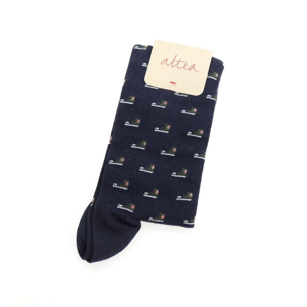 【中古】【未使用】アルテア Altea Sneakers SOCKS コットンナイロンポリウレタン ソックス 靴下 ネイビー【サイズFree】【 状態ランクS 】【 メンズ 】