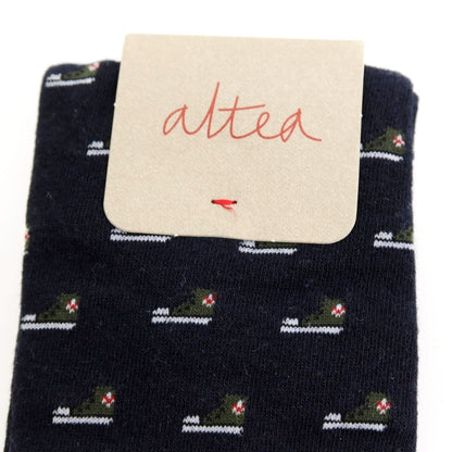 【中古】【未使用】アルテア Altea Sneakers SOCKS コットンナイロンポリウレタン ソックス 靴下 ネイビー【サイズFree】【 状態ランクS 】【 メンズ 】