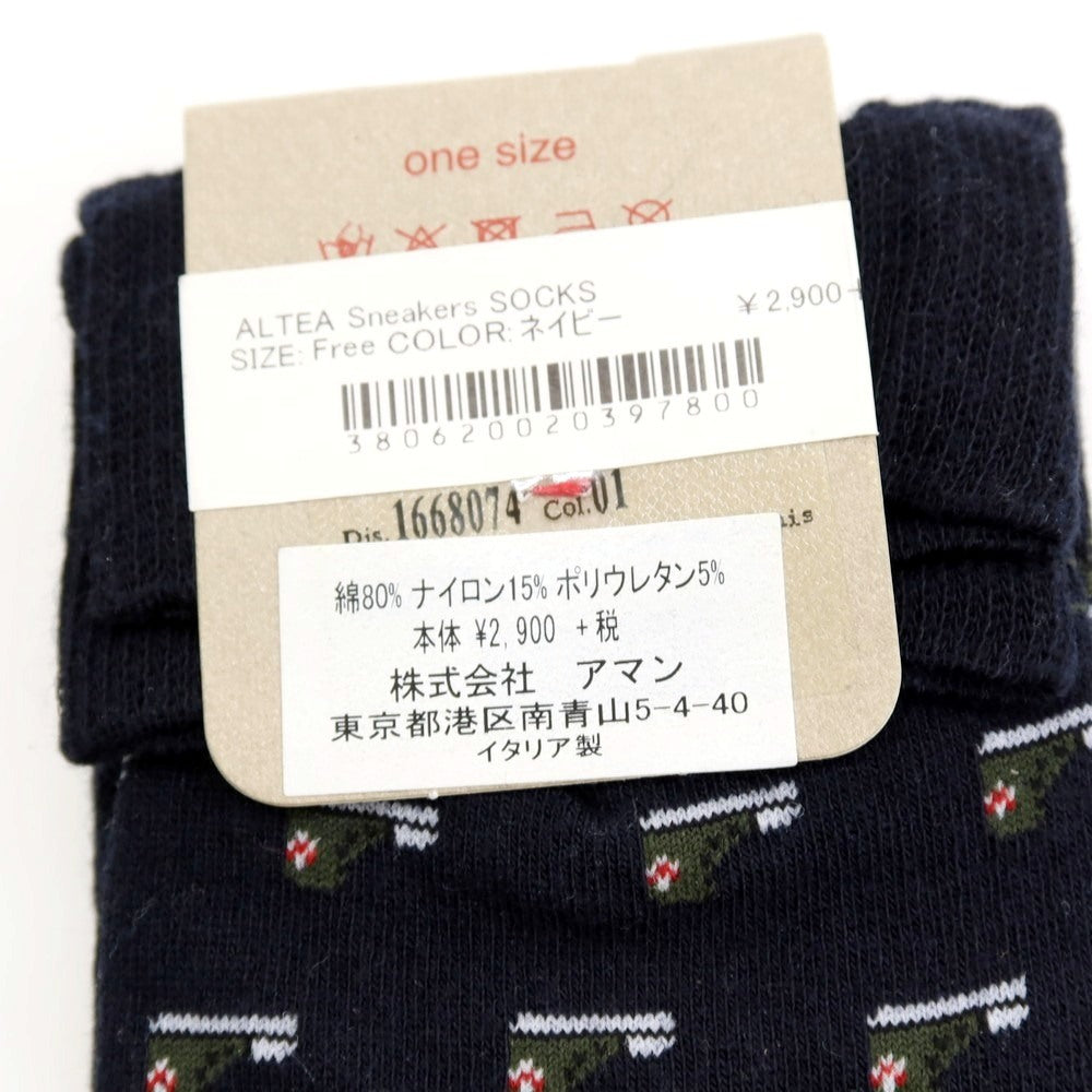 【中古】【未使用】アルテア Altea Sneakers SOCKS コットンナイロンポリウレタン ソックス 靴下 ネイビー【サイズFree】【 状態ランクS 】【 メンズ 】