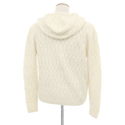 【中古】ランベルトロザーニ LAMBERTO LOSANI ウールシルクカシミヤ ダブルジップ ニットパーカー ホワイト【 48 】【 状態ランクC 】【 メンズ 】