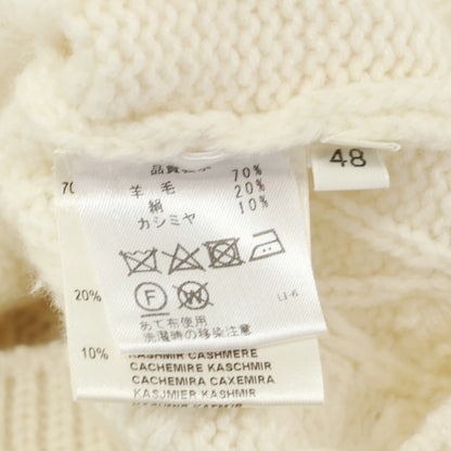 【中古】ランベルトロザーニ LAMBERTO LOSANI ウールシルクカシミヤ ダブルジップ ニットパーカー ホワイト【 48 】【 状態ランクC 】【 メンズ 】