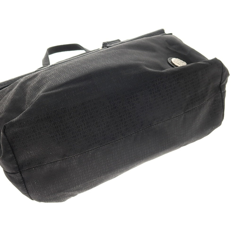 【SALE30%OFF/返品不可】【中古】オロビアンコ Orobianco ナイロン×レザー ジャカードロゴ トートバッグ ブラック【 状態ランクC 】【 メンズ 】