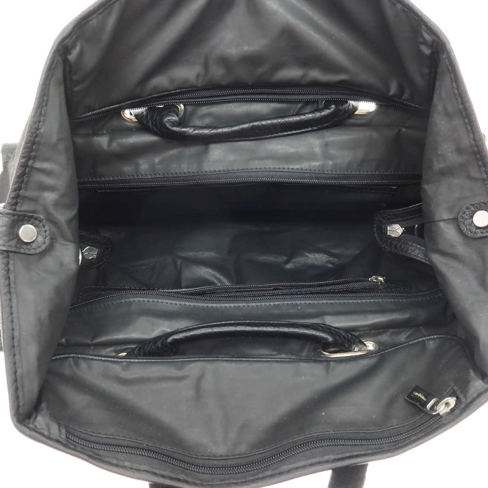 【SALE30%OFF/返品不可】【中古】オロビアンコ Orobianco ナイロン×レザー ジャカードロゴ トートバッグ ブラック【 状態ランクC 】【 メンズ 】