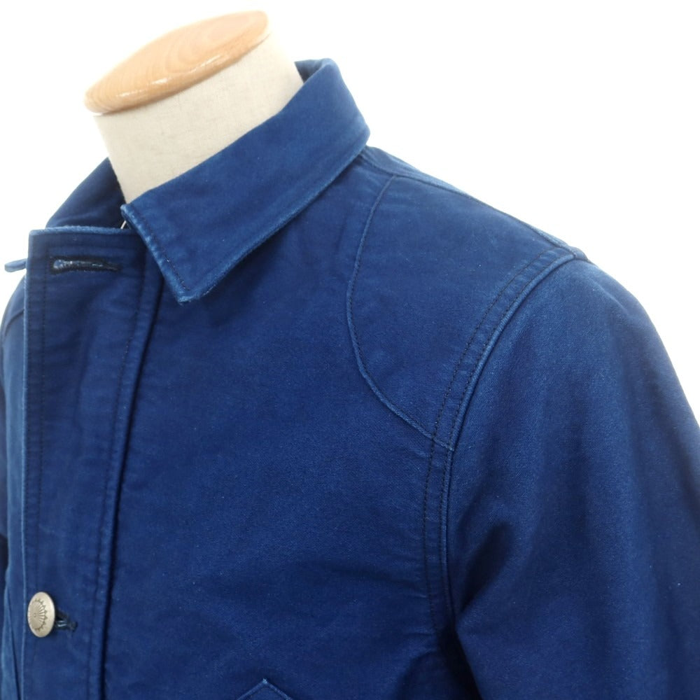 【中古】モモタロウ ジーンズ MOMOTARO JEANS コットン ワークジャケット ネイビー【サイズ36】【 状態ランクC 】【 メンズ 】 [APD]