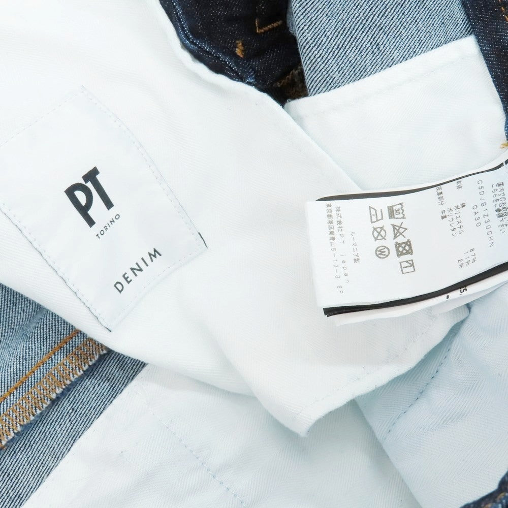 【中古】ピーティートリノ デニム PT TORINO DENIM HOUSE ストレッチ コットンポリエステル デニムパンツ ジーンズ ネイビー【 28 】【 状態ランクA 】【 メンズ 】