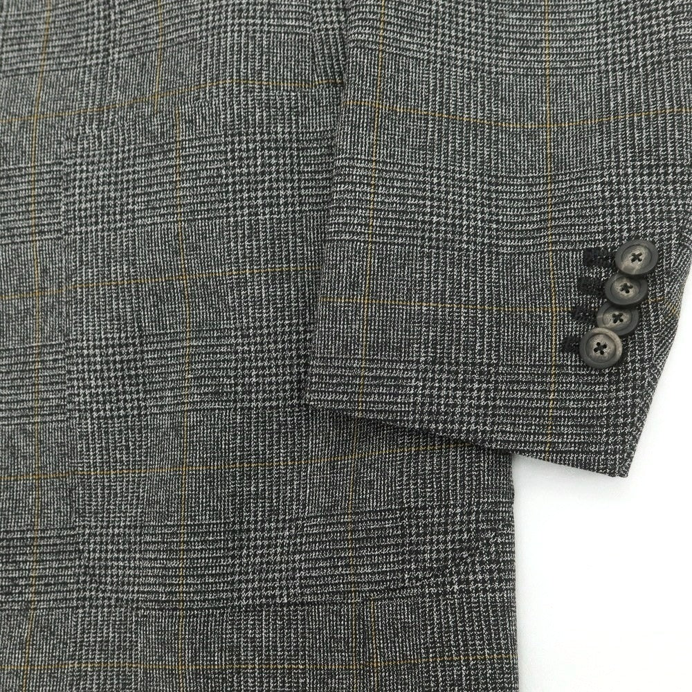 【中古】タリアトーレ TAGLIATORE ウール チェック 2つボタンスーツ ダークグレーxイエロー【サイズ50】【 状態ランクA 】【 メンズ 】[CPD]