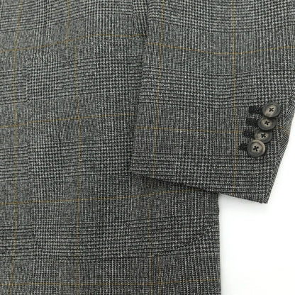 【中古】タリアトーレ TAGLIATORE ウール チェック 2つボタンスーツ ダークグレーxイエロー【 50 】【 状態ランクA 】【 メンズ 】