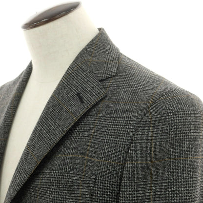 【中古】タリアトーレ TAGLIATORE ウール チェック 2つボタンスーツ ダークグレーxイエロー【 50 】【 状態ランクA 】【 メンズ 】